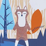 Fox in woodland print