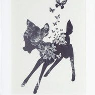 dear flower butterfly print art
