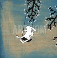 bunny painting art for nursery