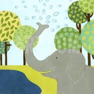 elephant play water prints for nursery