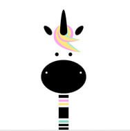 Modern style unicorn print