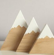 Wood sculpture - 3 mountains