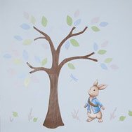 nursery bunny rabbit under tree