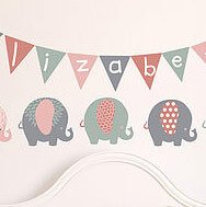 Elephant with banner wall stickers