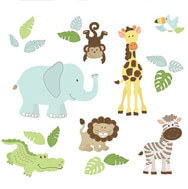 jungle animals nursery wall art