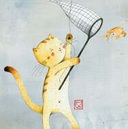 nursery art cat with balloon