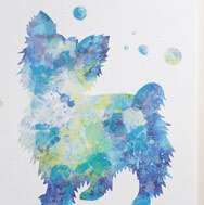 kids room painting dog blue