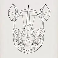 minimal geometric rhino art