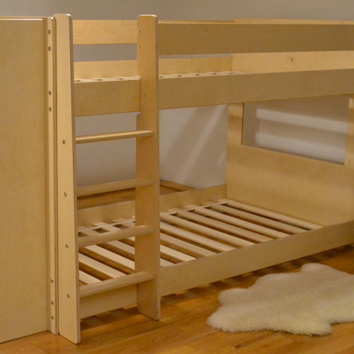 Low Bunk Bed with shelves