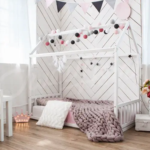 White House Bed Frame With Headboard