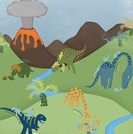 dinausaurs landscape wall decal