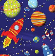 space planet kids room wall art