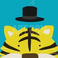 tiger with hat kids room decor