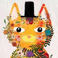 cat illustration art baby room