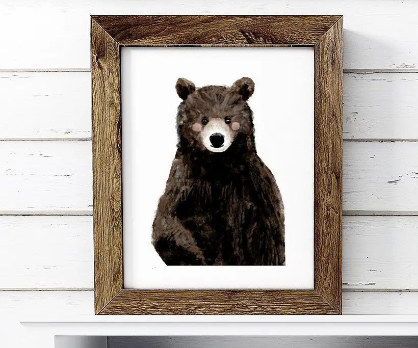 Brown Bear Portrait Painting