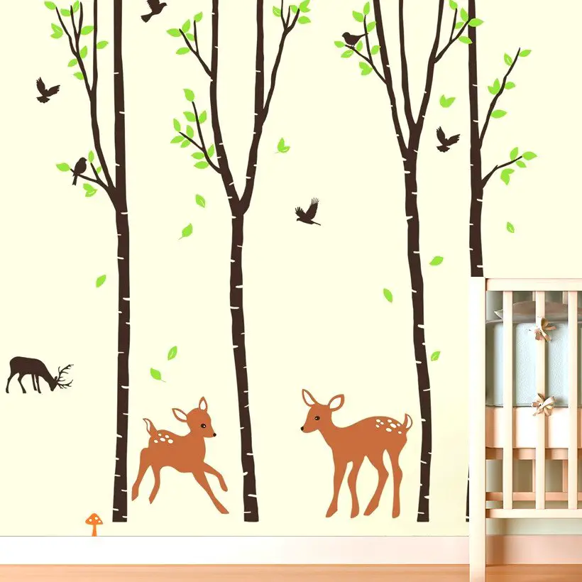 Deer in Woodland Wall Decal for Nursery
