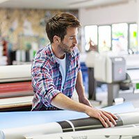 Men printing vinyl decals