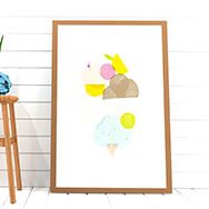 Abstract light color modern print for your kid room