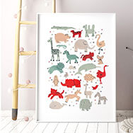 Animal wall print for nursery