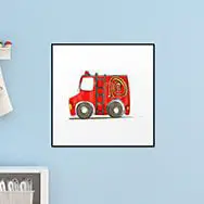 Red Fire Truck Modern Print