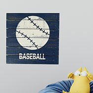 Rustic Baseball Painting on Wood