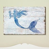 Rustic Mermaid Painting on Wood