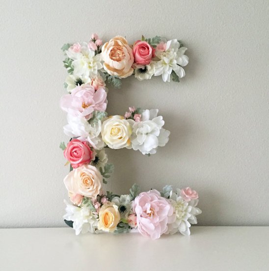 Floral letter wall art for boho chic nursery decor