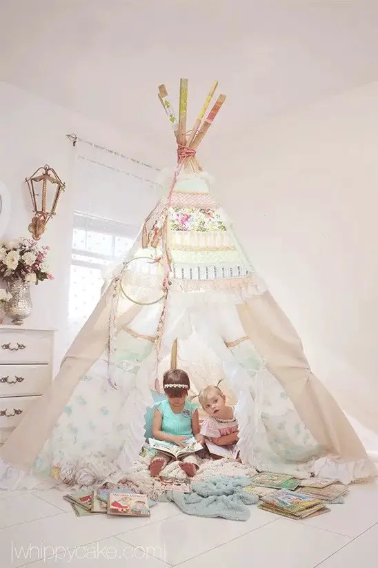 Large magical teepee in girl nursery