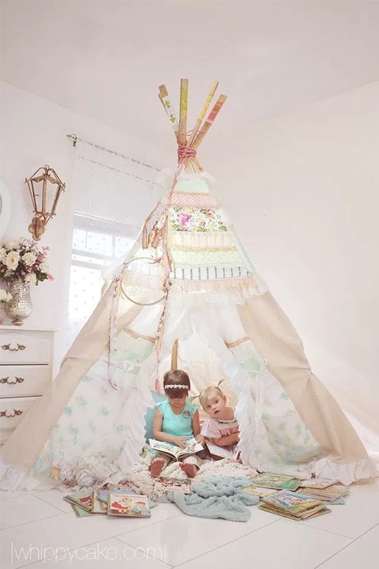 Large magical teepee in girl nursery