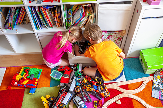 kids playing in room