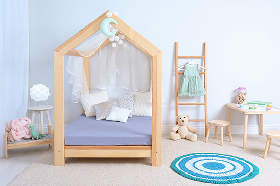 Solid wood toddler bed