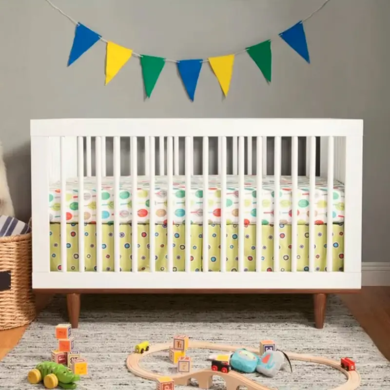 Mid-century White Convertible Crib by Baby Mod