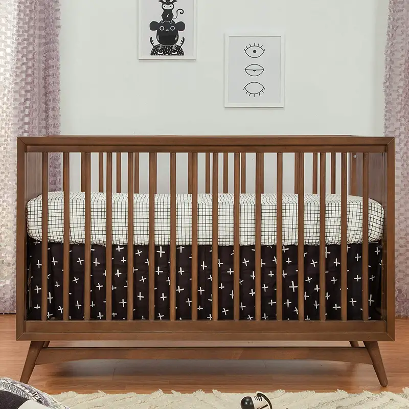 Mid-century Wood Convertible Crib to Toddler Bed