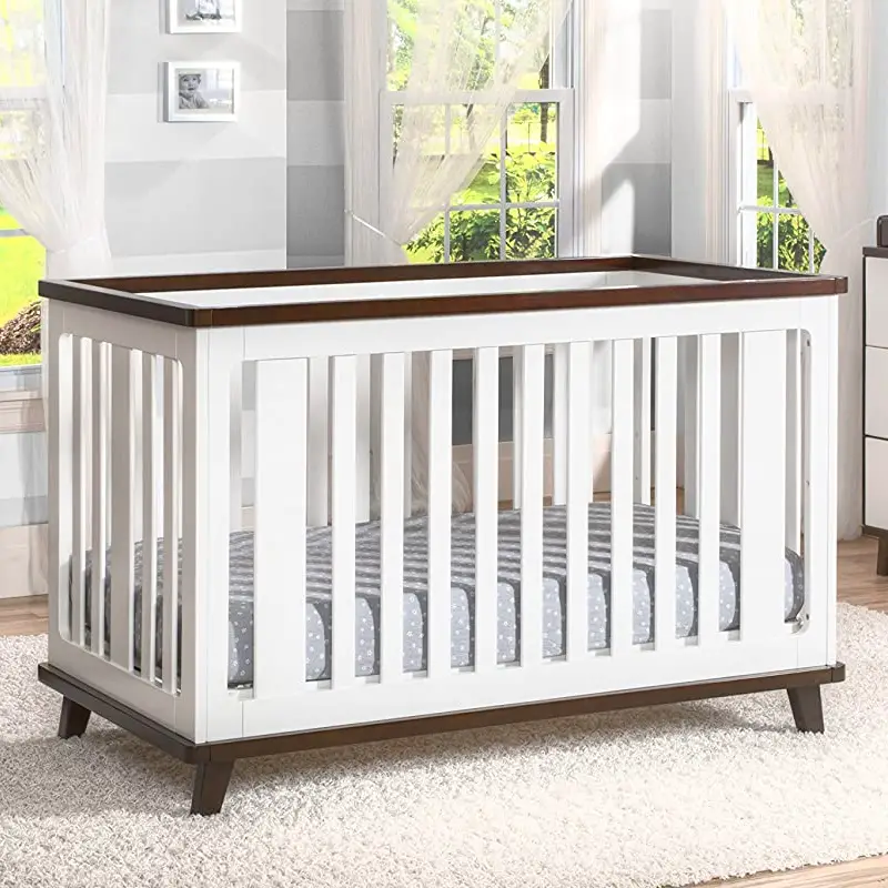 Modern Black and White Convertible Crib by Delta