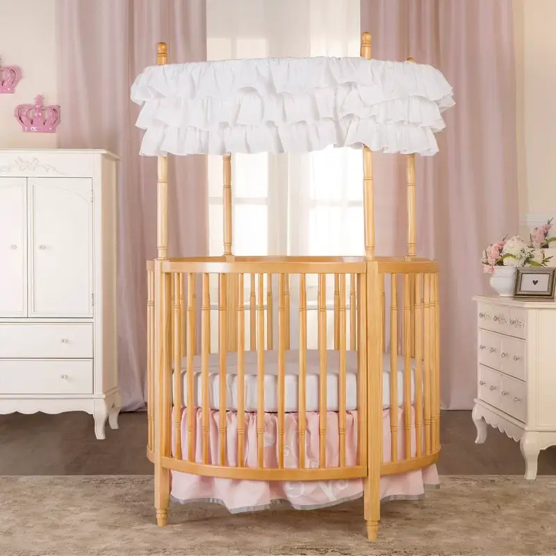 Round Crib With Natural Wood by Dream on Me