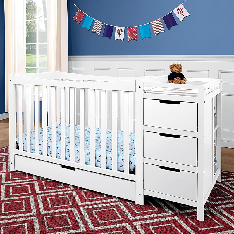 Modern Convertible Crib With Drawers and Changing Table by Graco