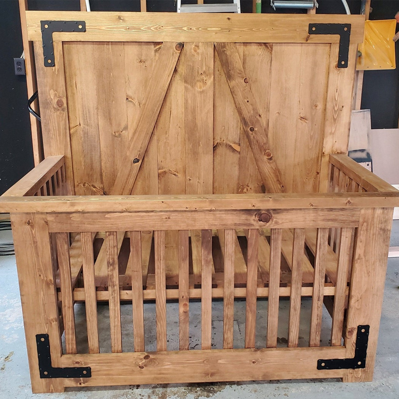 wooden baby crib