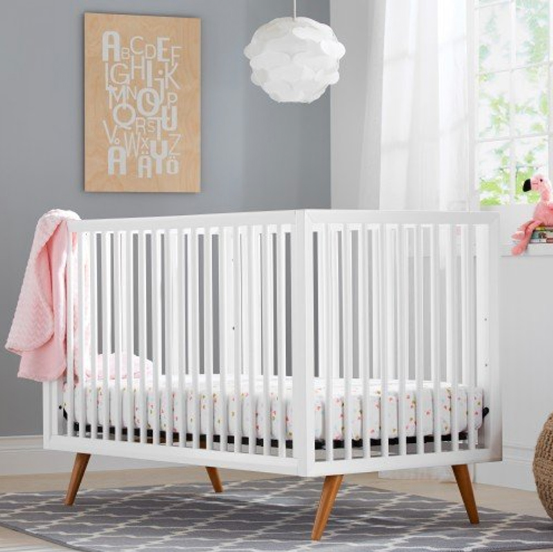 Mid-century White Convertible Crib by Kolcraft