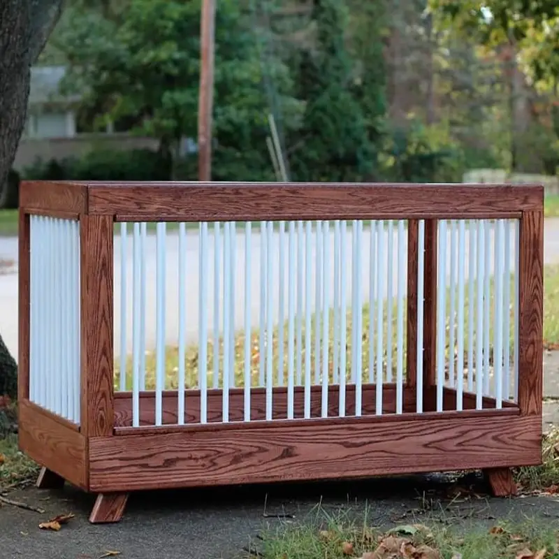 Custom Solid Oak Baby Crib by Mal Works Creation