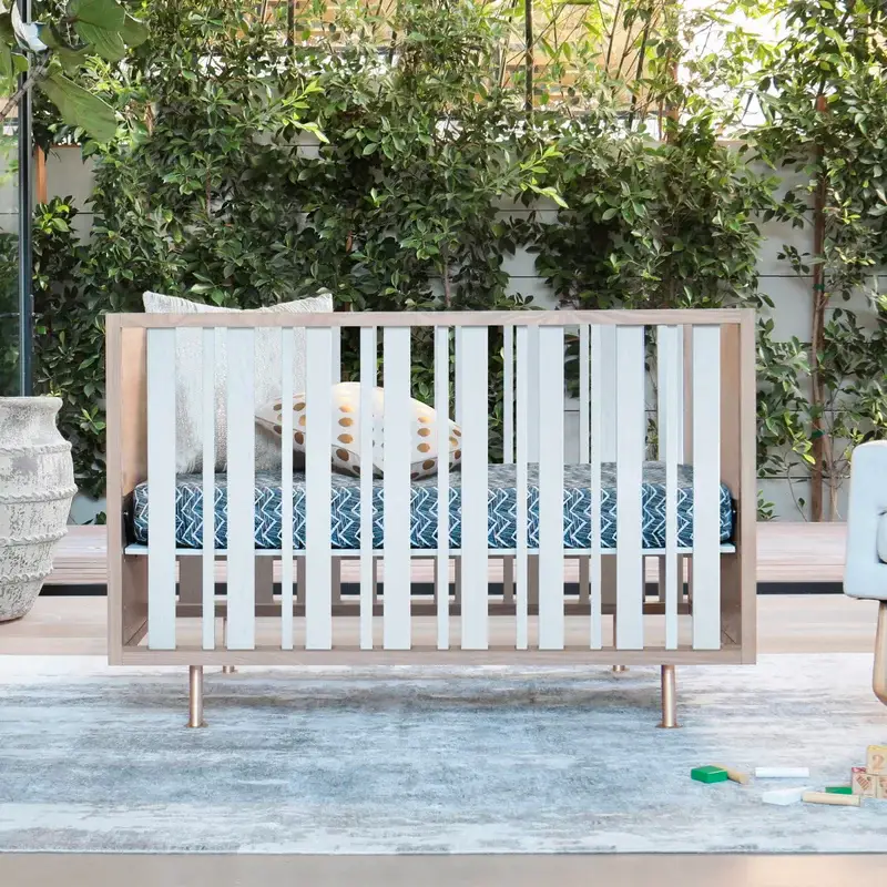 Mid-century Convertible Crib by  Nursery Work