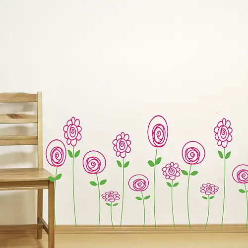 Children's Doodle Flower Wall Decals