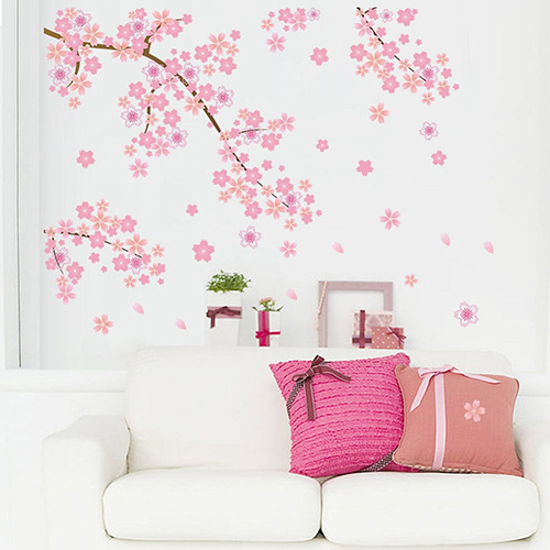 Pink Flying Sakura Flower Backdrop