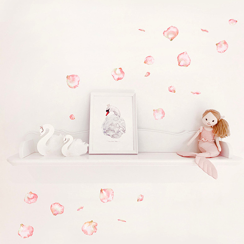 Watercolor Flower Petals Wall Decals
