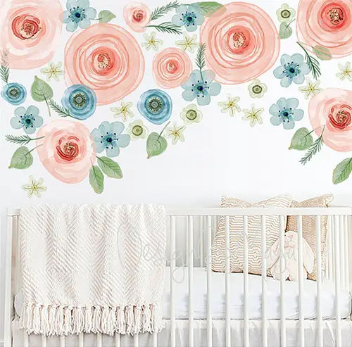 Watercolor Hand-painted Rose Flower Decals
