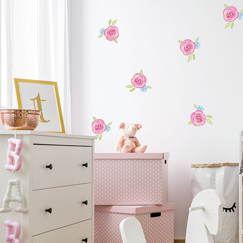 Watercolor Rose Wall Stickers