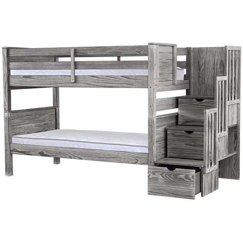 Bedz King Stairway Bunk Beds Twin over Twin