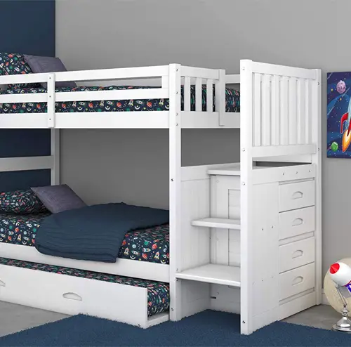 The Best Bunk Bed With Drawer Steps, Shyann Twin Over Full Bunk Bed With Trundle