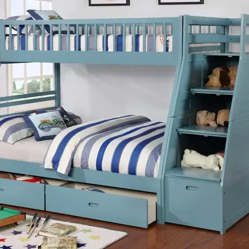 The Best Bunk Bed With Drawer Steps, Shyann Staircase Twin Over Full Bunk Bed With Trundle
