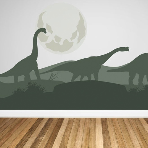 Dinosaurs in the mountains wall mural