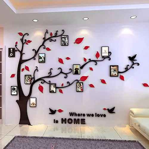 Beddinginn tree wall sticker with family picture frames
